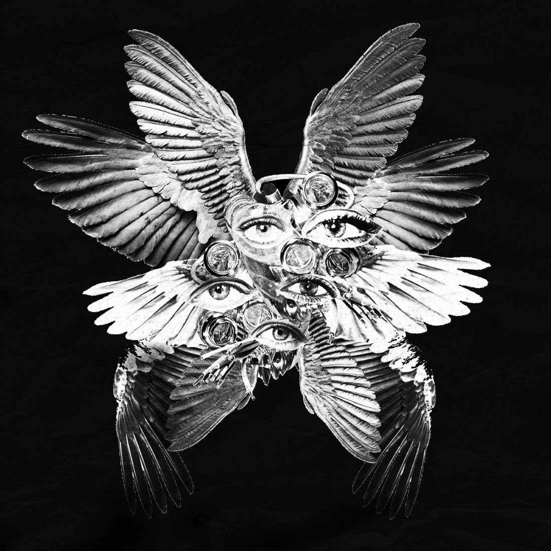six wings around a cluster of eyes